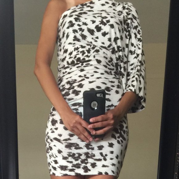 Tart One Shoulder Animal Print BodyCon Dress XS - Picture 2 of 4